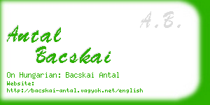 antal bacskai business card